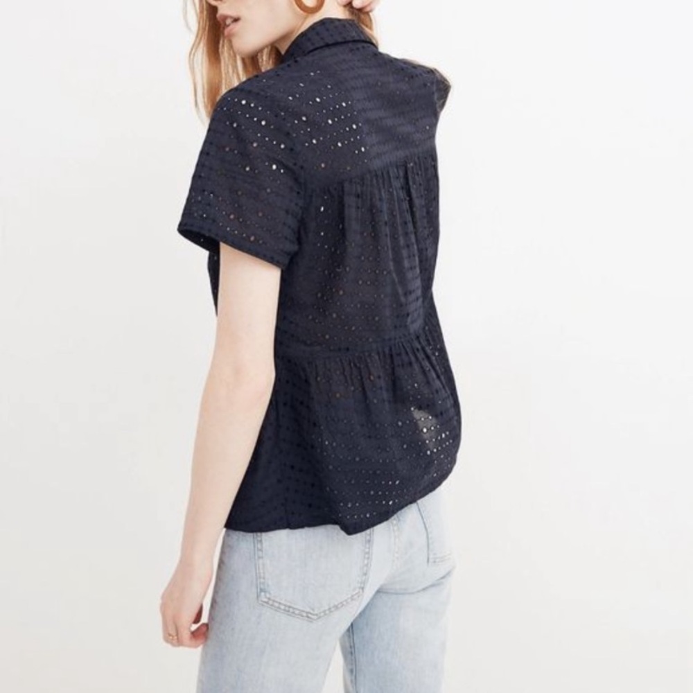 Madewell Eyelet Seamed Button-Down Shirt - Picture 4 of 5
